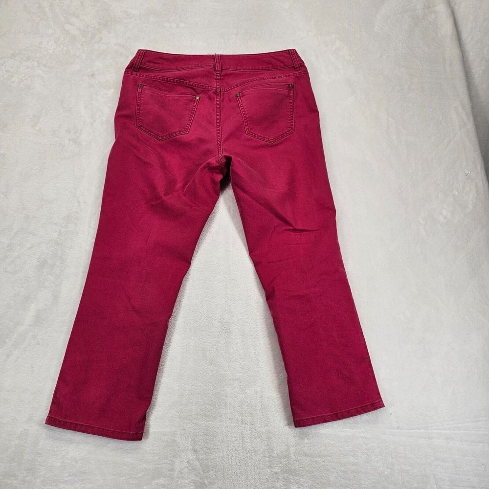 Chico's Platinum Denim Womens Size 1/US 8 Capri High Rise Pink Jeans Stretch EUC - Picture 2 of 11